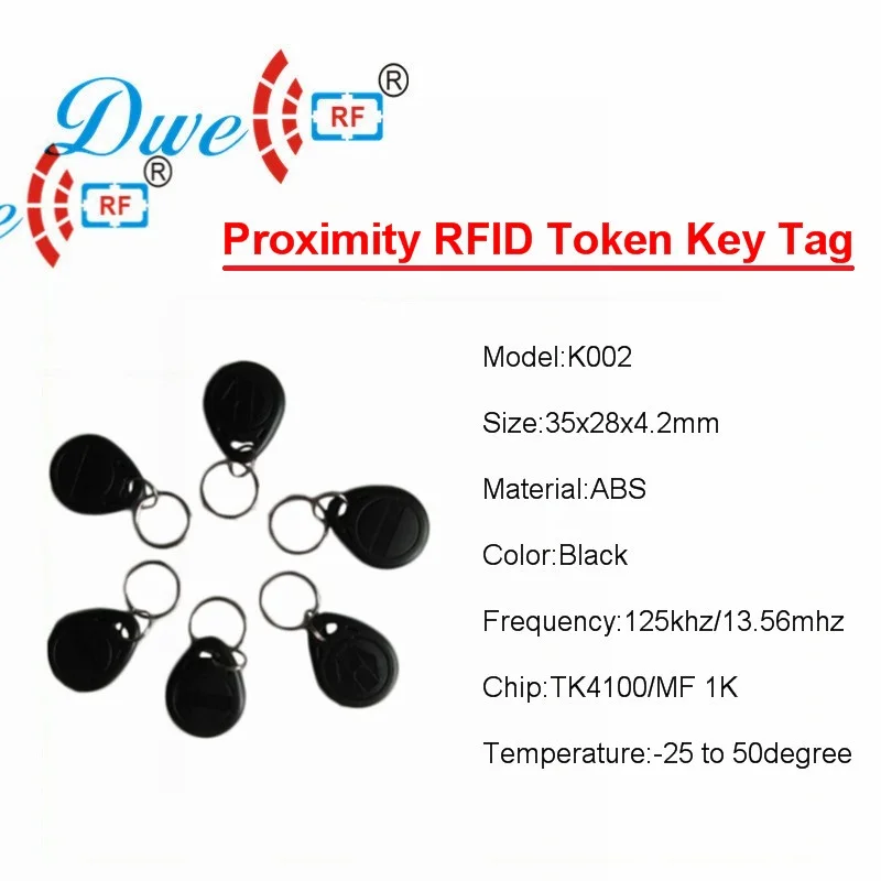 DWE cc rf Карточки контроля доступа 125 кГц EM4100 keyfob черный маркер брелок для Система контроля доступа K002