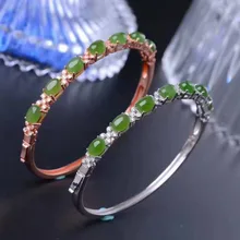 Натуральная Зеленая яшма браслеты браслет из натурального драгоценного камня 925 стерлингового серебра женские элегантные роскошные снежинки вечерние изысканные юверирные украшения