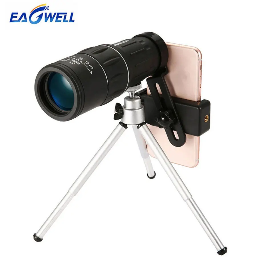 

16X52 Dual Focus Telescope Lens HD Zoom Optical Telephoto Lens Universal for Smartphones Outdoor Camping Fishing With Tripod