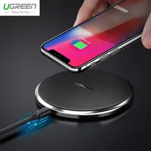 Ugreen 10 Вт Быстрое кожаное Беспроводное зарядное устройство для samsung Galaxy S9 S8 Plus S7 Edge USB Qi Беспроводная зарядная подставка для iPhone X 8 Plus