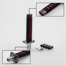 Moda 1 juego Universal Samurai Sword vehículo palanca de cambios de Metal Katana palanca de cambios deportiva con 4 adaptadores para coche