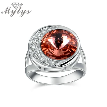 

Mytys Wine Red Crystal Ring for Women Fashion Party Rings R1821