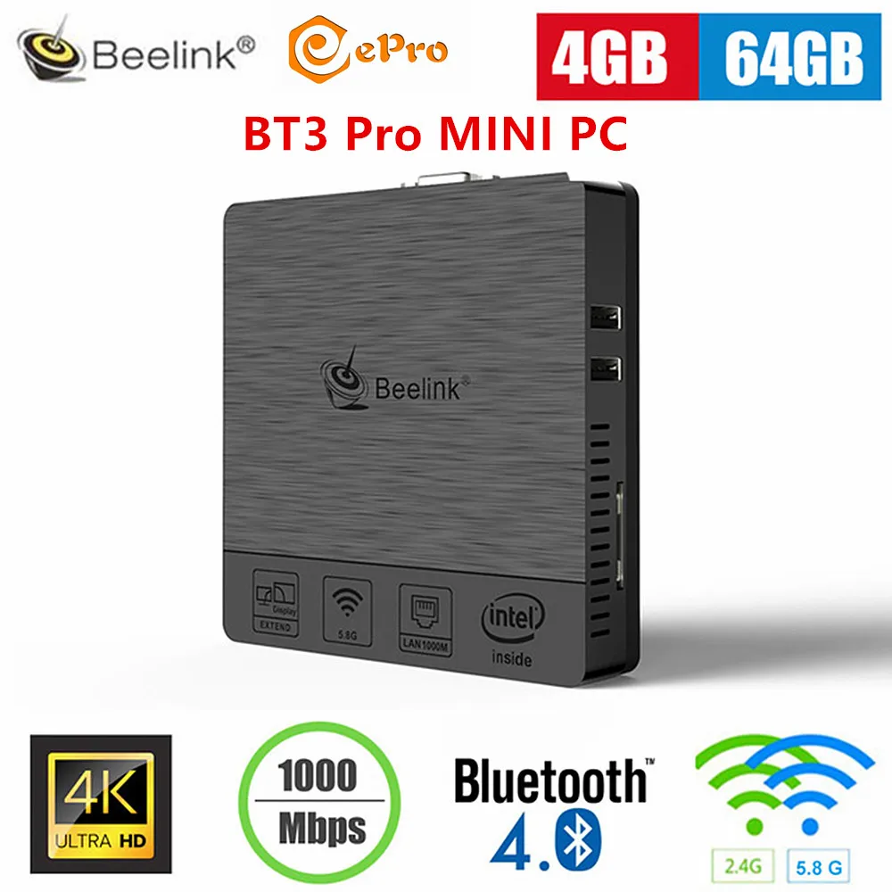 

BT3 Pro TV Box 4G 64G Intel Atom X5-Z8350 Intel HD Graphics 400 Beelink BT3 Pro MINI PC BT4.0 1000Mbps Media Player BT3 Pro II