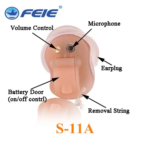 Мини невидимый внутриканальный слуховой аппарат цифровой слуховой аппарат для пожилых людей с A10 батареей Audifonos Para Sordos S-11A
