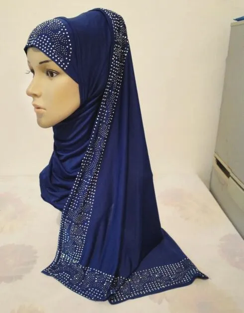 

H1051a new style pull on hijab with shawl wrap,amira hijab with stones,free shipping