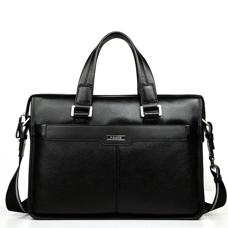 Роскошный деловой мужской портфель из натуральной коровьей кожи, мужская сумка через плечо, мужская сумка-мессенджер, брендовая сумка для компьютера