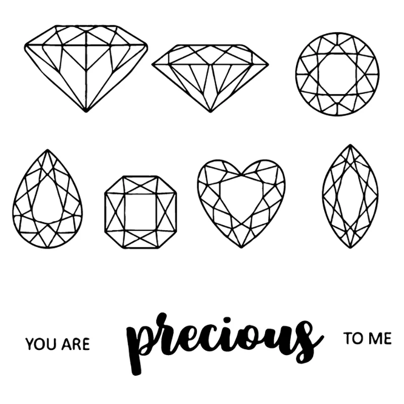 

Precious Diamond Transparent Stamps for Scrapbooking Silicone Rubber Seal DIY Photo Album Decorative Card Chapter