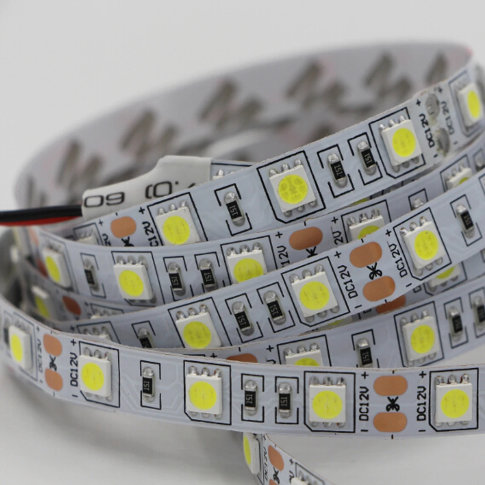 Суперъяркая Светодиодная лента 5050 SMD RGB 1 5 м 60 светодиодов/м 12 В постоянного тока
