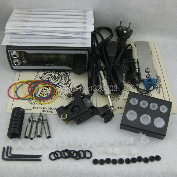 

One Tattoo Machine Digital Power Needles Tips Beginner Kit Set Supply NTKS101