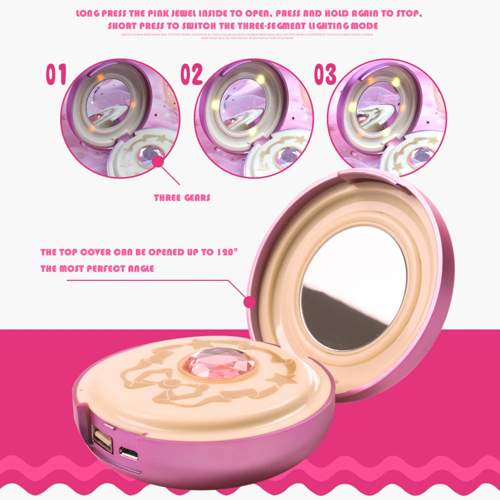 Anime Captor Sailor Moon Crystal Star 8000mAh Power Bank Charger with Mirror and Light Support Wireless Charge