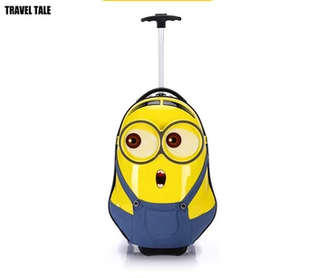 

TRAVEL TALE ABS+PC film 3d Minions kids travel trolley bag luggage for kids size 18 inches