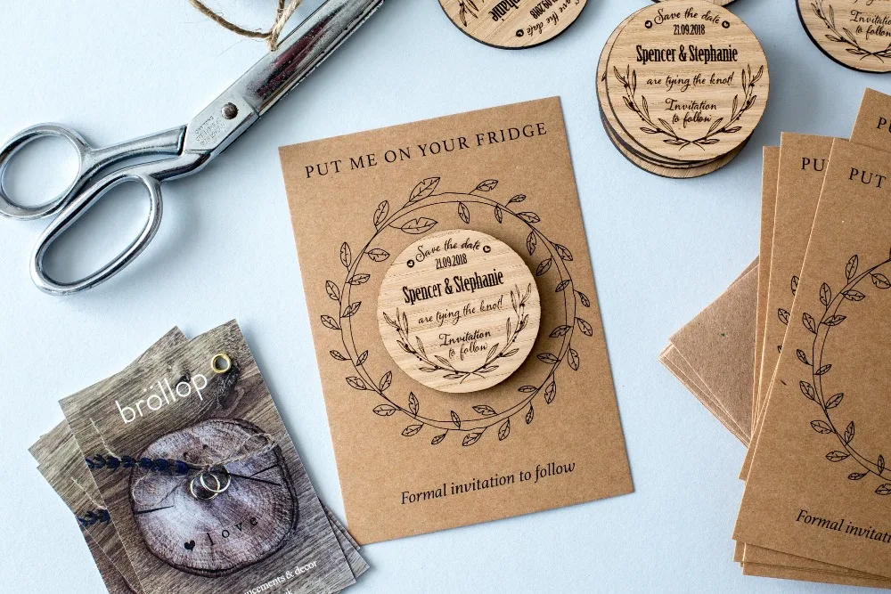  Personalized Wedding Save the Date  Custom Wedding Invitation Magnets rustic Magnet Set Wedding gif - 32951460332