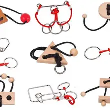 IQ веревка металлическая деревянная головоломка логика логическая головоломка струнные головоломки игра для взрослых детей