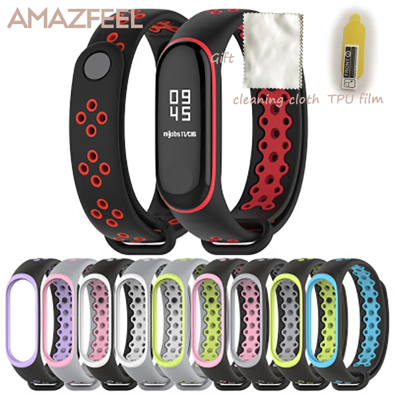 Original Miband 3 Sport Edition Wrist Strap Colorful Silicone Bracelet Double Color Replacement Wristband for Xiaomi Mi Band | Электроника