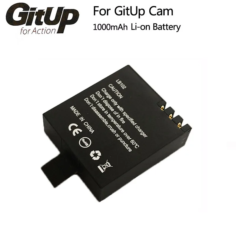Оригинальная батарея GitUp 1000 мАч резервная перезаряжаемая литий ионная для GitUP Git2 /