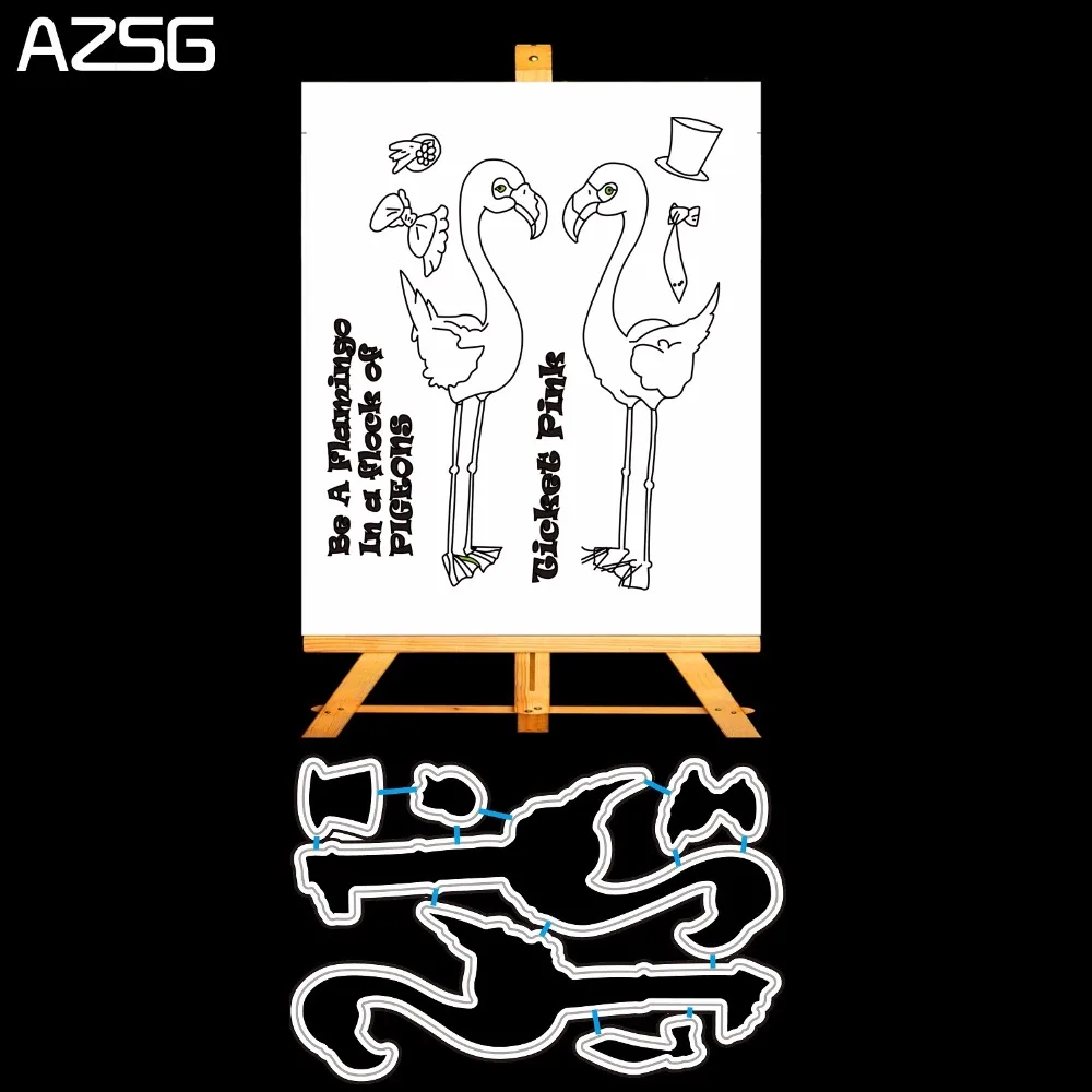 

Flamingos Animals Metal Cutting Dies and Clear Stamp Set for DIY Scrapbooking Photo Album Decoretive Embossing Stencial