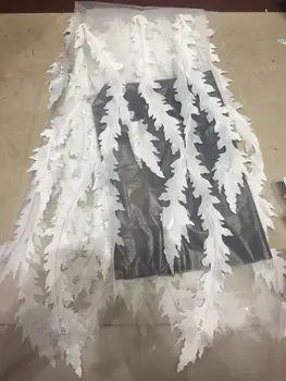 

MY09005 newest African lace white African French embroidery mesh fabric, the most fashionable wedding dress fabric.