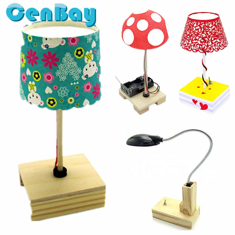

Creative Wooden Desk Lamp Science Toys DIY Assembled Model Parent-child Interactive Reading Lamp Educational Toys for Kids Gifts
