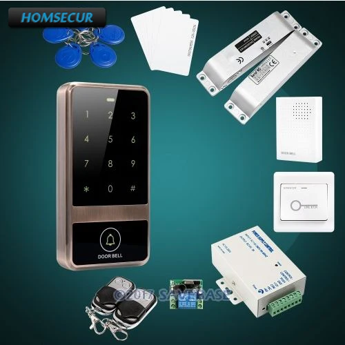 

HOMSECUR Elegant New Metal Case Access Control RFID Reader System Kit With Drop Bolt Lock For Outdoor Security