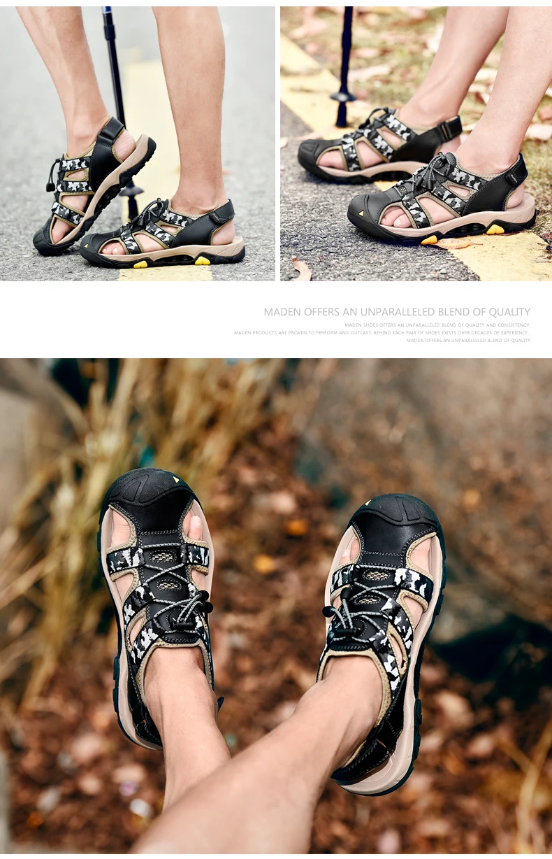Модные летние сандалии из натуральной кожи мужская повседневная обувь кроссовки уличные мужская пляжная обувь резиновая подошва модная