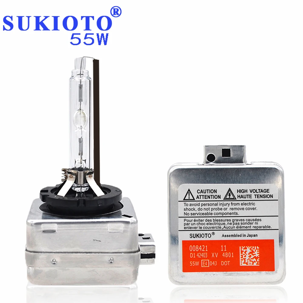 SUKIOTO 55W Xenon D1S Xenon HID Headlight Kit D3S 4300K-8000K CANBUS d1s d3s xenon ballast A71177E00DG Car Headlight bulb Light
