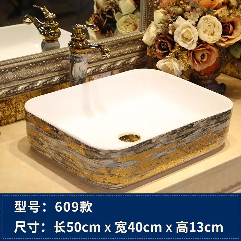 Европейский стиль Китай ручной умывальник Lavabo Изысканная раковина для ванны расписанный вручную керамический умывальник раковины для ванной комнаты - Цвет: design 2 only sink