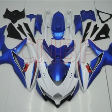 Кузов GSXR 600 2008-2010 K8 белый синий Наборы для тела GSX R 750 09 10 Abs обтекатель GSXR 600 08 09 без краски