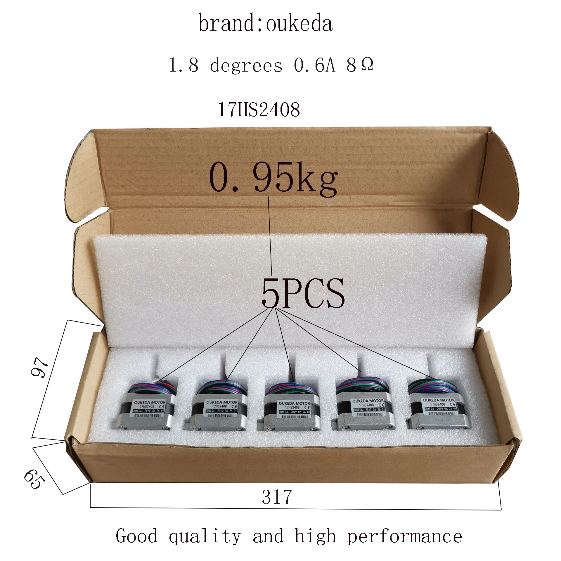 

Free Shipping 10pcs 17HS2408 4-lead Nema17 Stepper Motor 42 motor 42BYGH 0.6A CE ROSH ISO CNC Laser and 3D printer