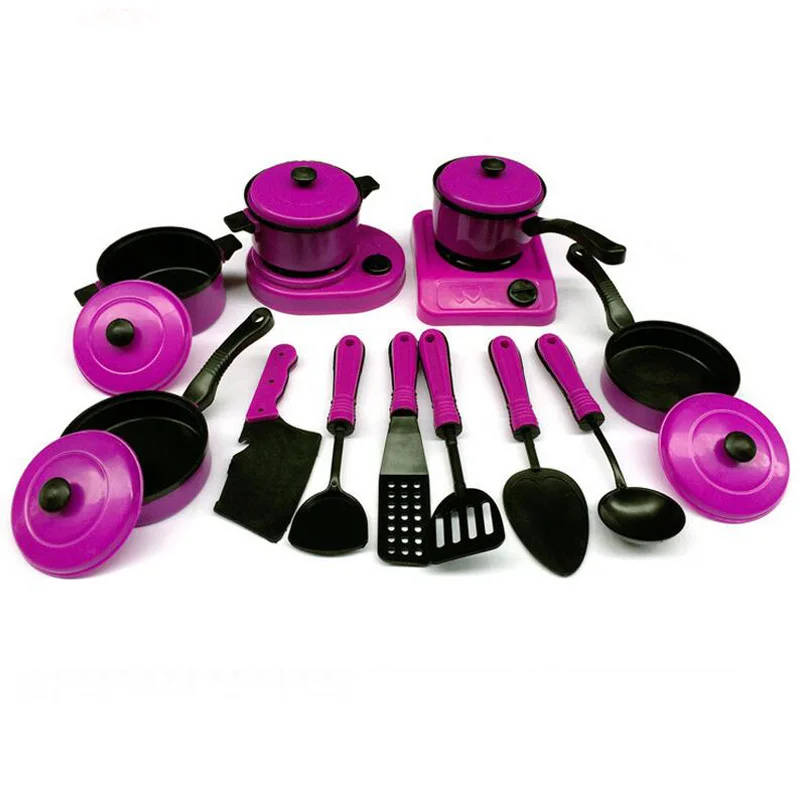 Starz 13Pcs/Set Purple Children Pretend Play Kitchen Set Cooking
