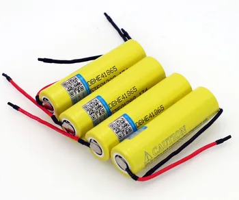 

4pcs VariCore For HE4 2500mAh Li-lon Battery 18650 3.7V Power Rechargeable batteries 20A discharge +DIY Silica gel Cable