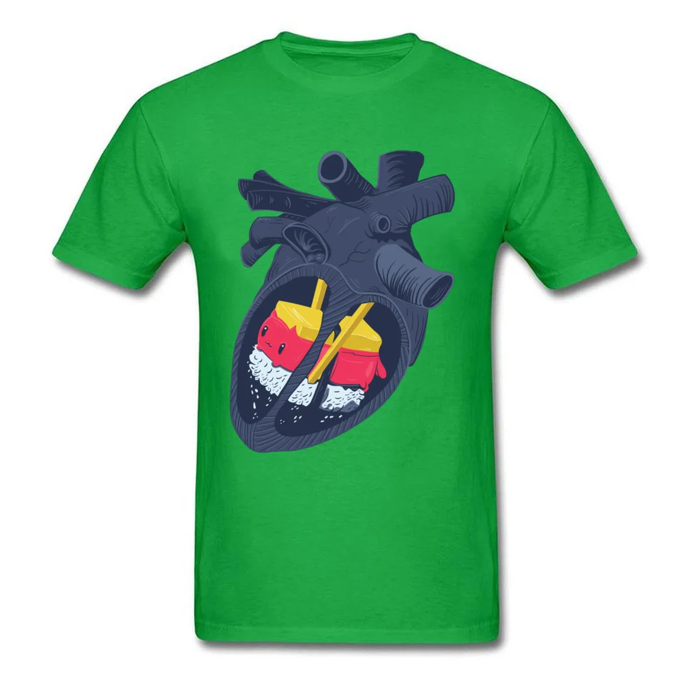 Hearth Sushi Kawaii Top T-shirts New Fashion Short Sleeve Party 100% Cotton Round Collar Men Tops Tees T Shirt April FOOL DAY Hearth Sushi Kawaii green
