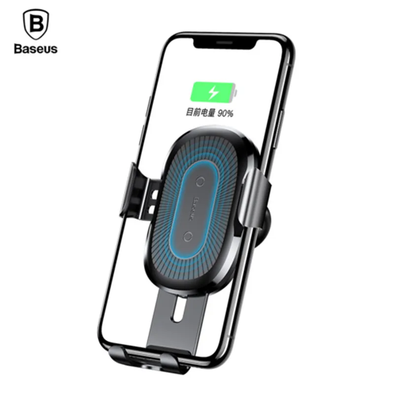 

Baseus 10W Wireless Charger Car Holder For iPhone X 8 Samsung Note8 S8 QI Wireless Charging Charger Car Mount Phone Holder Stand