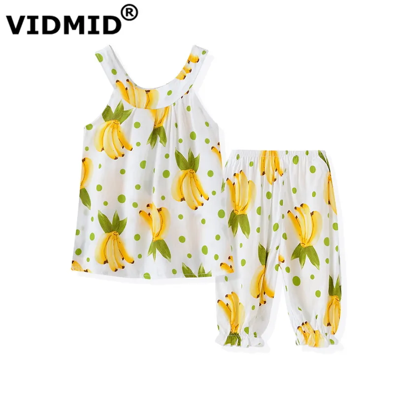 VIDMID New 2017 Cotton Summer Baby Girls clothing sets Kids Clothes Sets  Children Suits Girls beach Clothing Sets 6004 01 