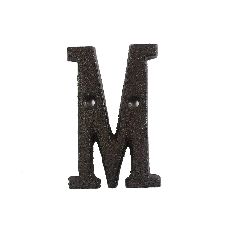 Durable Metal Letters Numbers Cast Iron Decoration House Sign Doorplate DIY Cafe Wall UEJ - Цвет: as show