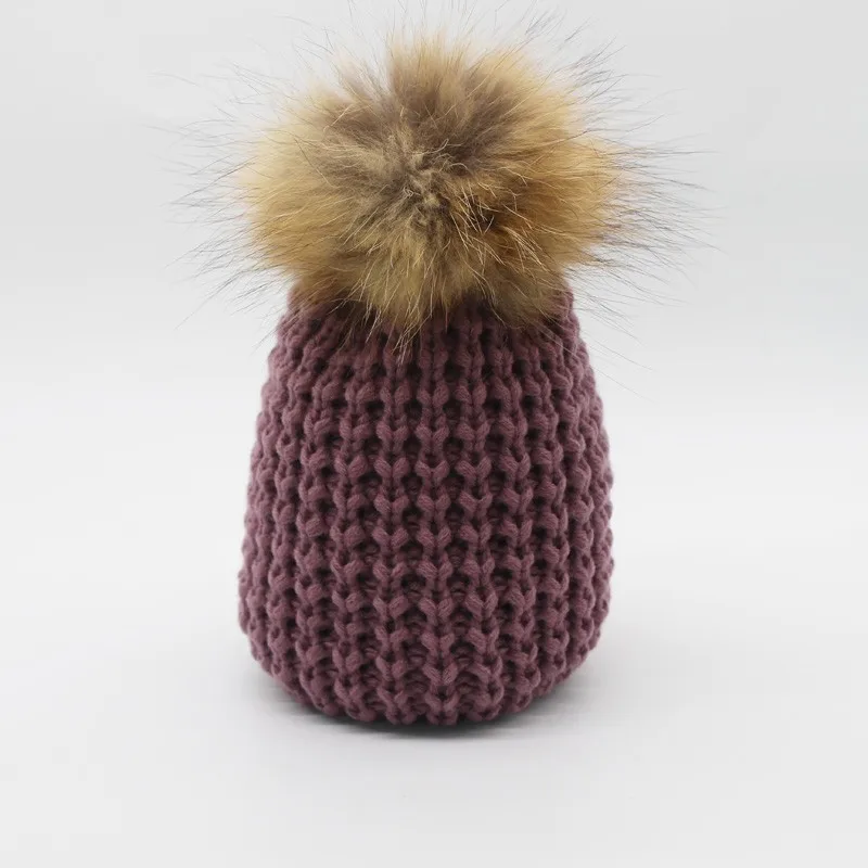 FURANDOWN Новая модная зимняя шапка, Осенняя шапка для женщин, меховая шапка с вязаным помпоном, теплая вязаная шапка Skullies Beanies