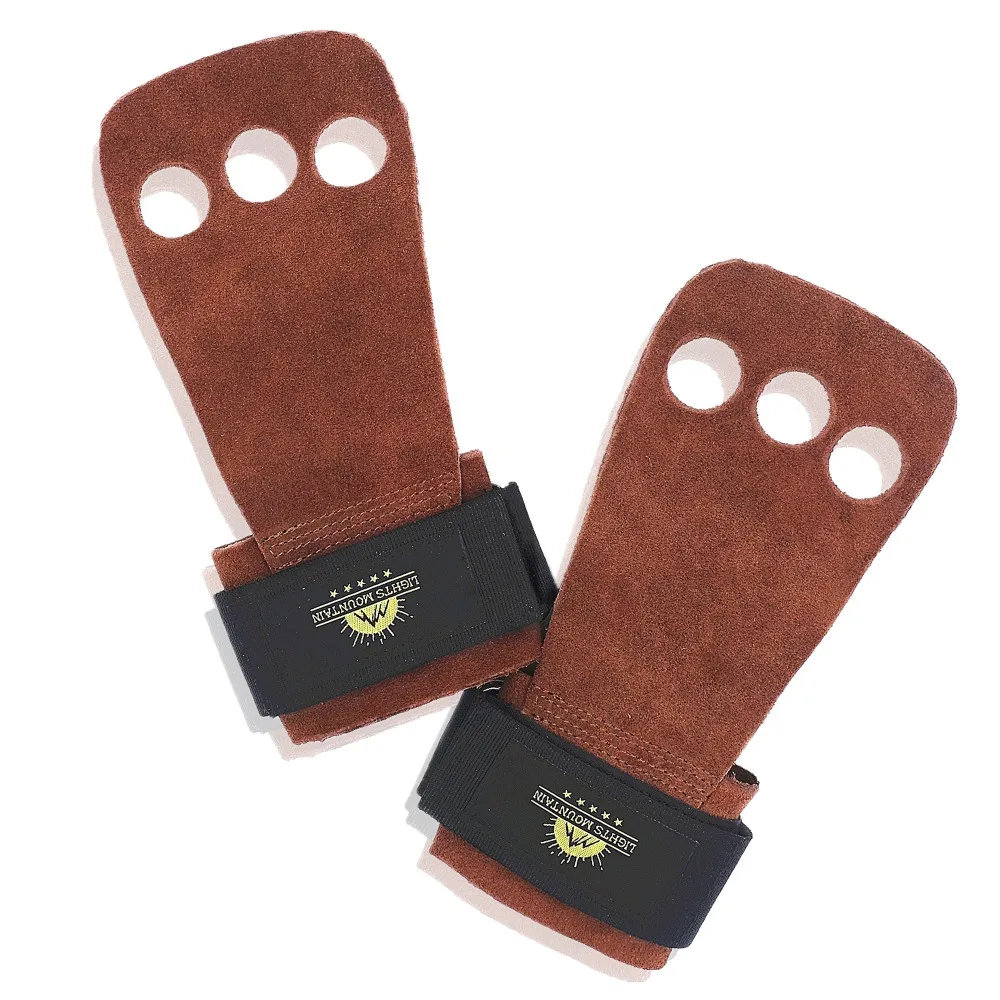 Leather Gym Hand Grips Glove Reduce Hand Tearing Great for Kettlebell