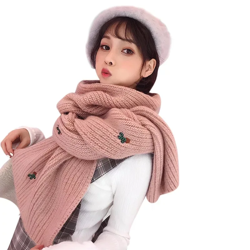 Mingjiebihuo New fashion scarf female winter Korean students wild knit long thick warm Harajuku style small fresh wool collar
