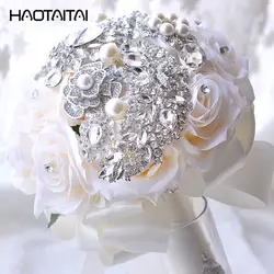 Подружки невесты Букеты свадебные ручной работы искусственный цветок невесты Роза buque casamento 2018