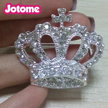 

elegant Tiara clear rhinestone crown brooch and Embellishment Princess Queen Royal crown pins