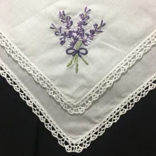 Набор из 12 модных свадебных носовых платков белые хлопчатобумажные носовые платки с кружевной окантовкой и цветной вышитой носовой платок с цветочным узором для Свадебные подарки