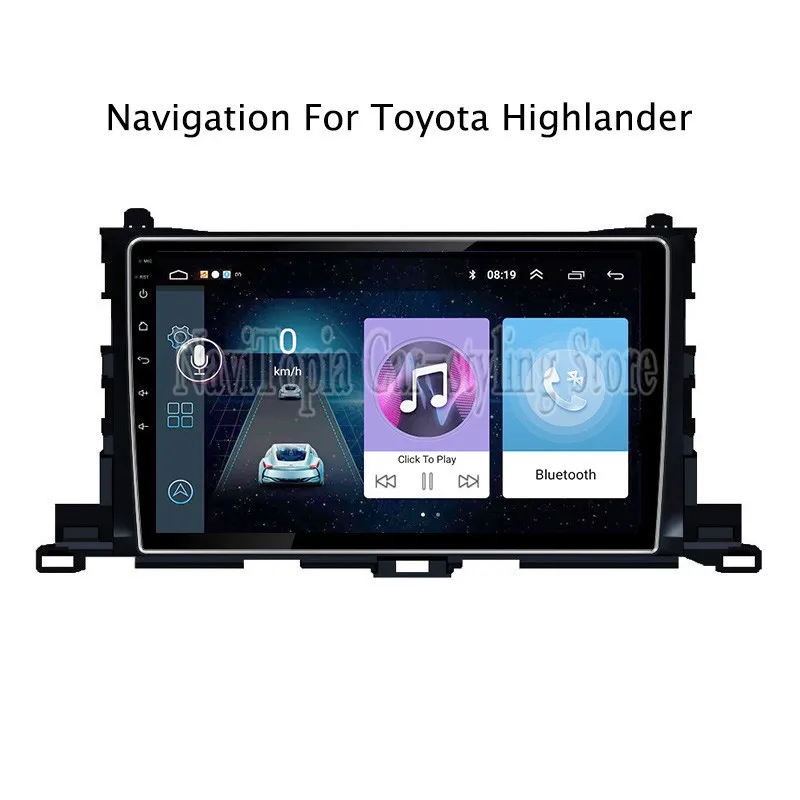 NaviTopia 10 1 дюйм Радио стерео для Toyota Highlander 2015 2016 2018 Android 8 Авто DVD Мультимедиа gps
