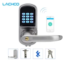 LACHCO Smart phone Bluetooth Door Lock with Combination Satin Chrome Bluetooth enabled APP Code Smart Entry