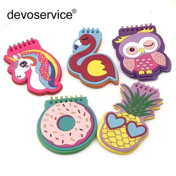 

New Cute Cartoon Unicorn Flamingo Notebook Creative PVC Cover Coil Loose-Leaf Note Pad Portable Notepad Book School Supplies