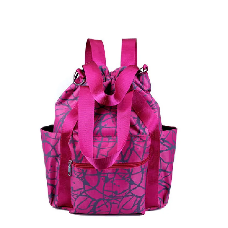 

Ms with drawstring backpack fashion travel backpack woman light leisure travel bag with multi-function bag
