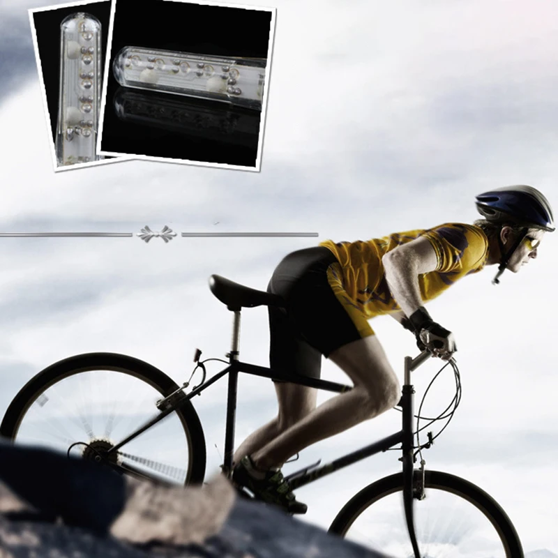 Perfect Bicycle Wheel LED Lights Mountain 5LED Colorful Road Bike Waterproof Spokes Flashlight With Battery Tyre Tire Valve Caps Wheel 1