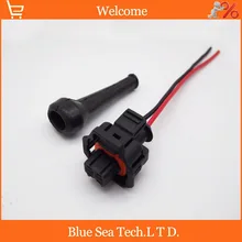 Sample,2 PCS 2Pin female Oil/Fuel spray nozzle plug with cable/sheath,diesel common rail/crankshaft sensor plug for BOSCH car