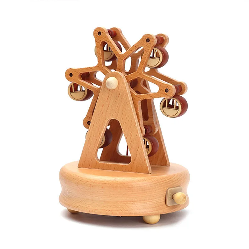 10 Type Wooden Music Box Creative Gift Gifts For Kids Musical Carousel Ferris Wheel Boxes Boxs Navidad Decorations For Home - Цвет: 09