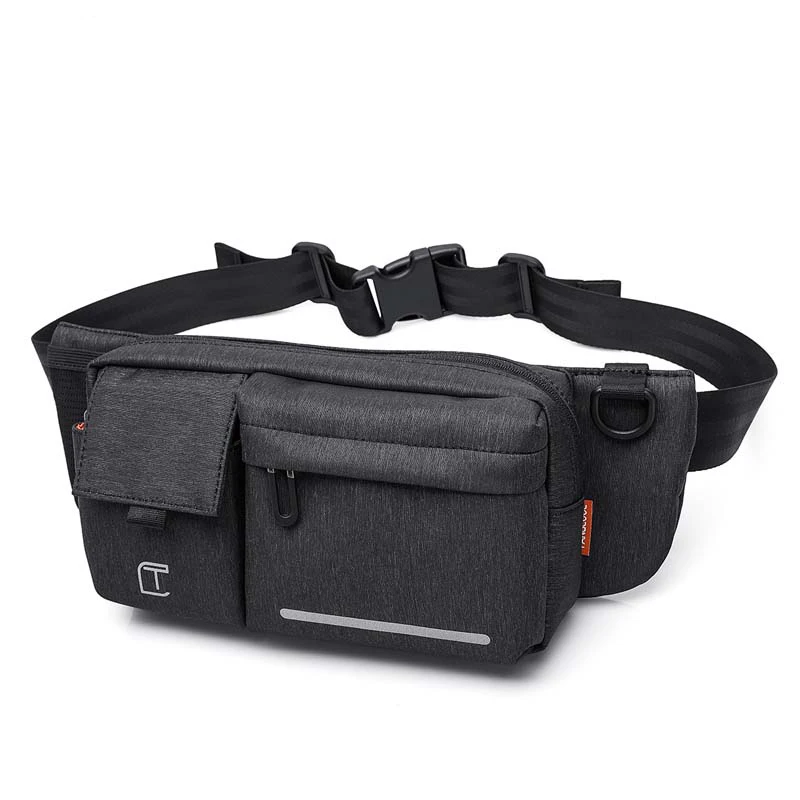 

Men Black Waterproof Waist Bags for Men Fashion Cigarette Phone Case Money Belt for Travel Security Outdoor Waist Pack for Teens