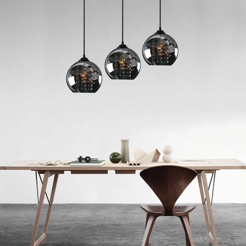 3 Heads Black pendant lights sail lang restaurant three word chassis led creative stage crystal lamp SJ138 | Лампы и освещение