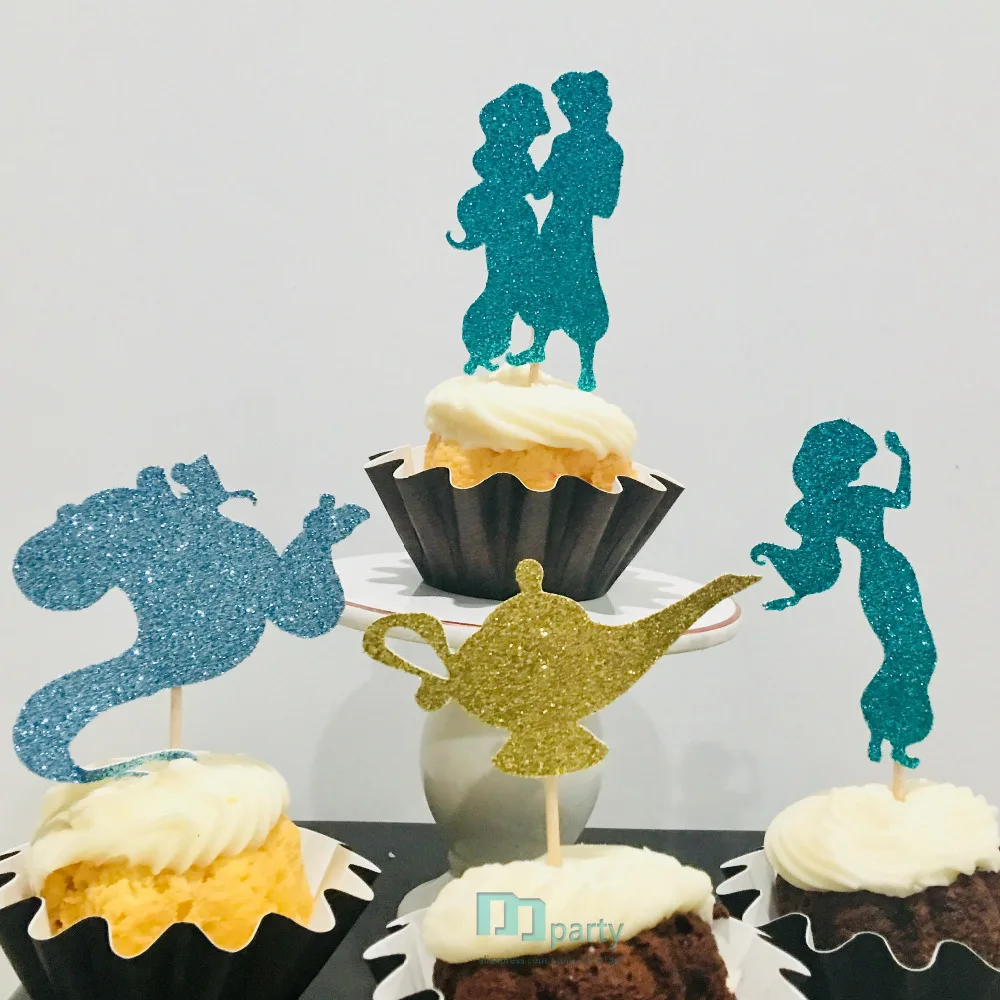 12個王女王子カップケーキトッパー アラジン王女のカップケーキトッパー 子供の誕生日カップケーキトッパーパーティーケーキデコレーション用品 Cake Decorating Supplies Aliexpress